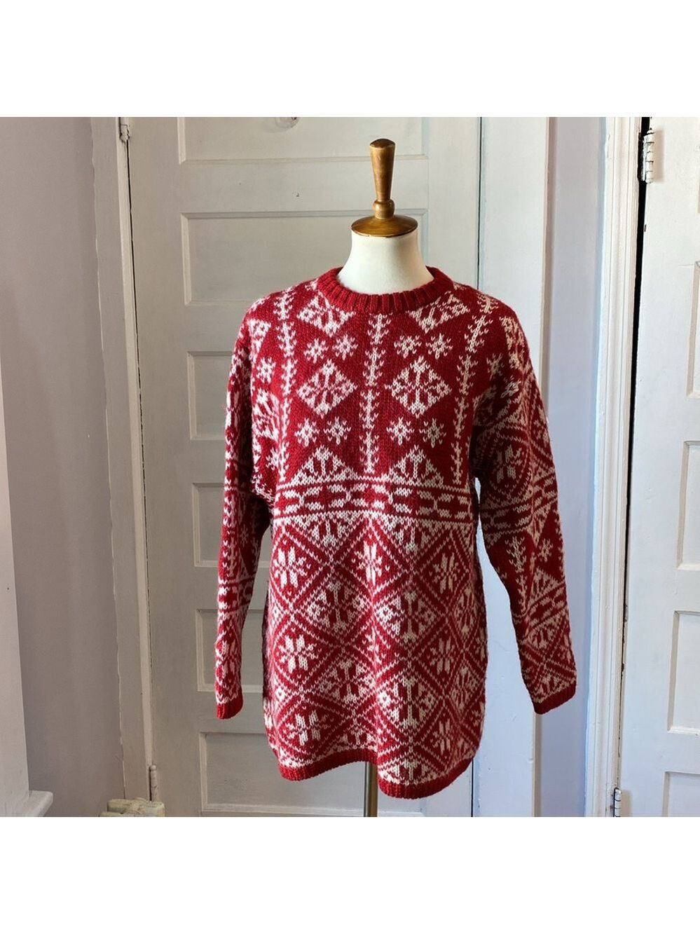 Vintage Squaw Valley Fair Isle Snowflake Wool Sweater, Size M